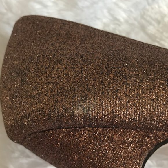 Nina d'Orsay Bronze Glitter Pointed Toe Heels GUC - Picture 6 of 7